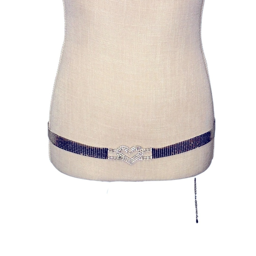 Rhinestone Sequin Chain Link Belt